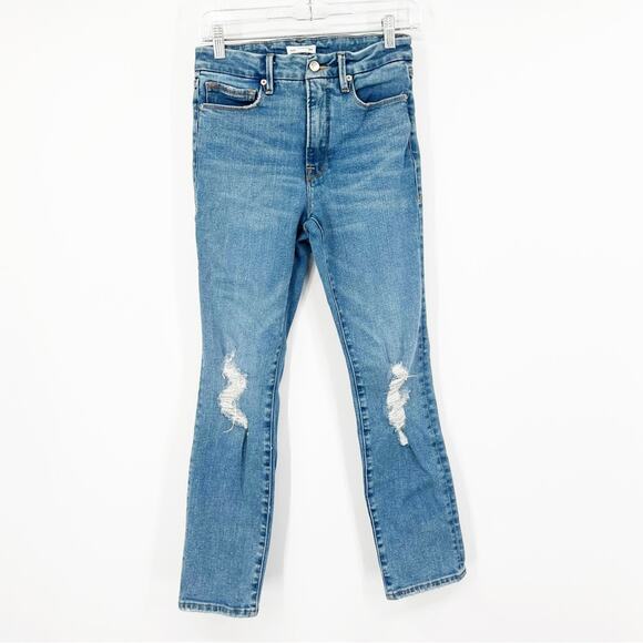Good American Good Classic Skinny Jeans Distressed - Picture 1 of 8